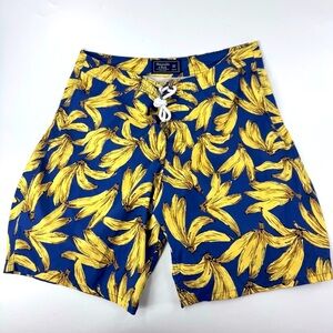Abercrombie & Fitch Blue and Yellow Tropical Board Shorts‎